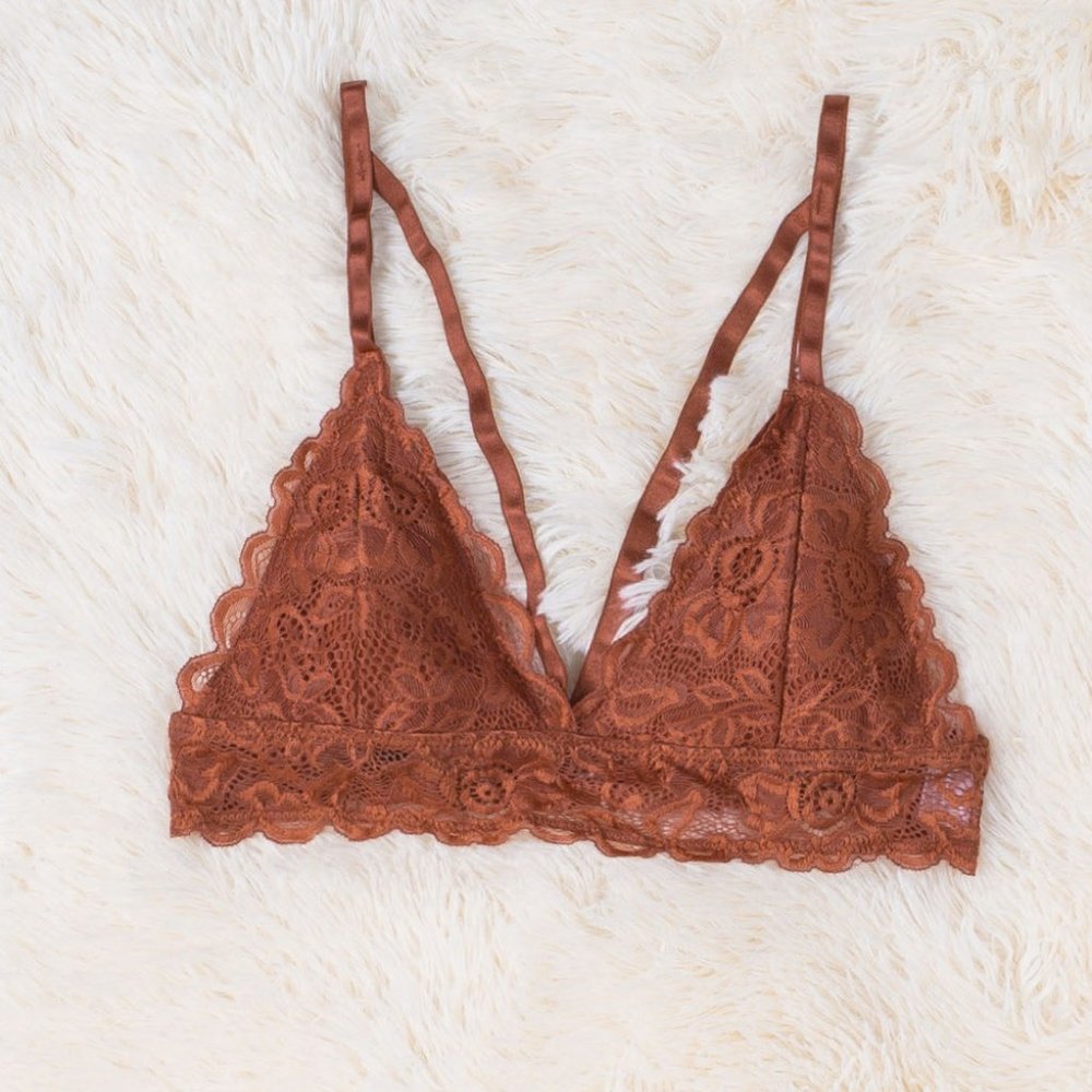 Dreamkue Copper Adjustable Strappy Lace Bralette - Picture 14 of 16